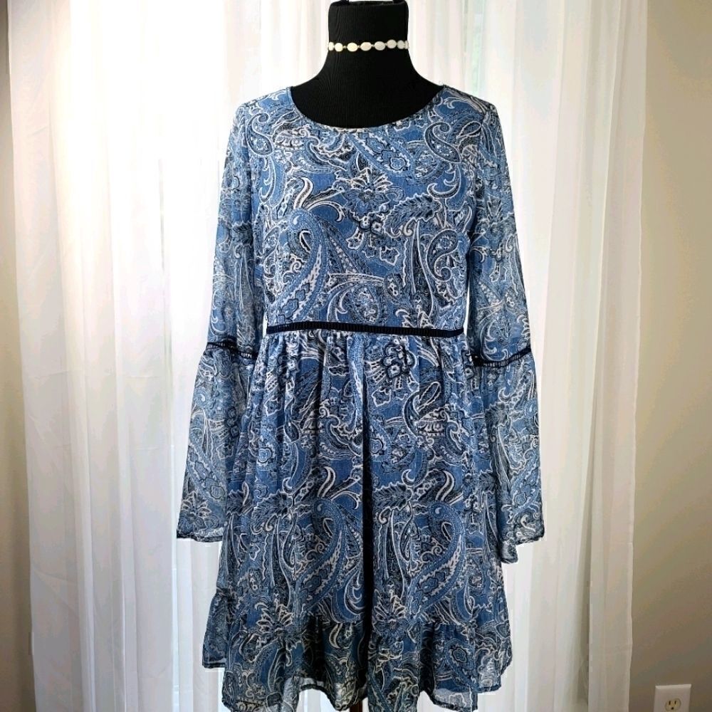 Xtraordinary  Dress Babydoll Style with Sheer Overlay M